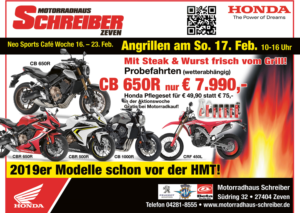 Honda Schreiber Motorrad Schreiberde